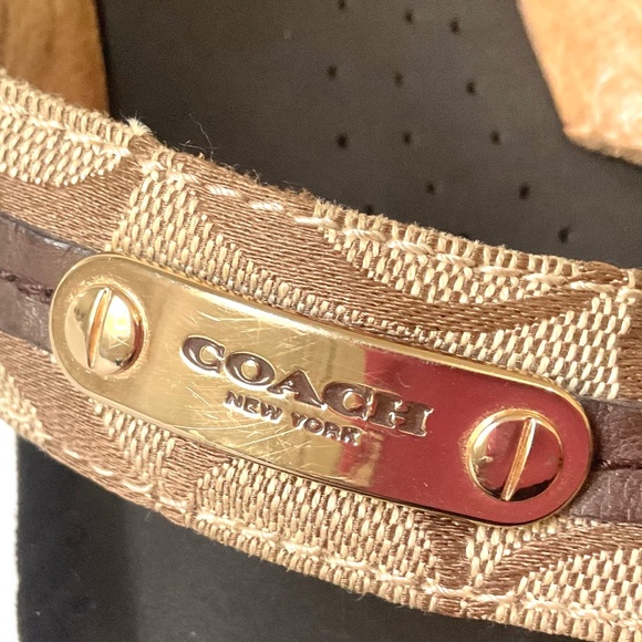 Brown Coach Jaden Wedge Heel Open Toe Flip Flops Size 11 - Picture 5 of 12